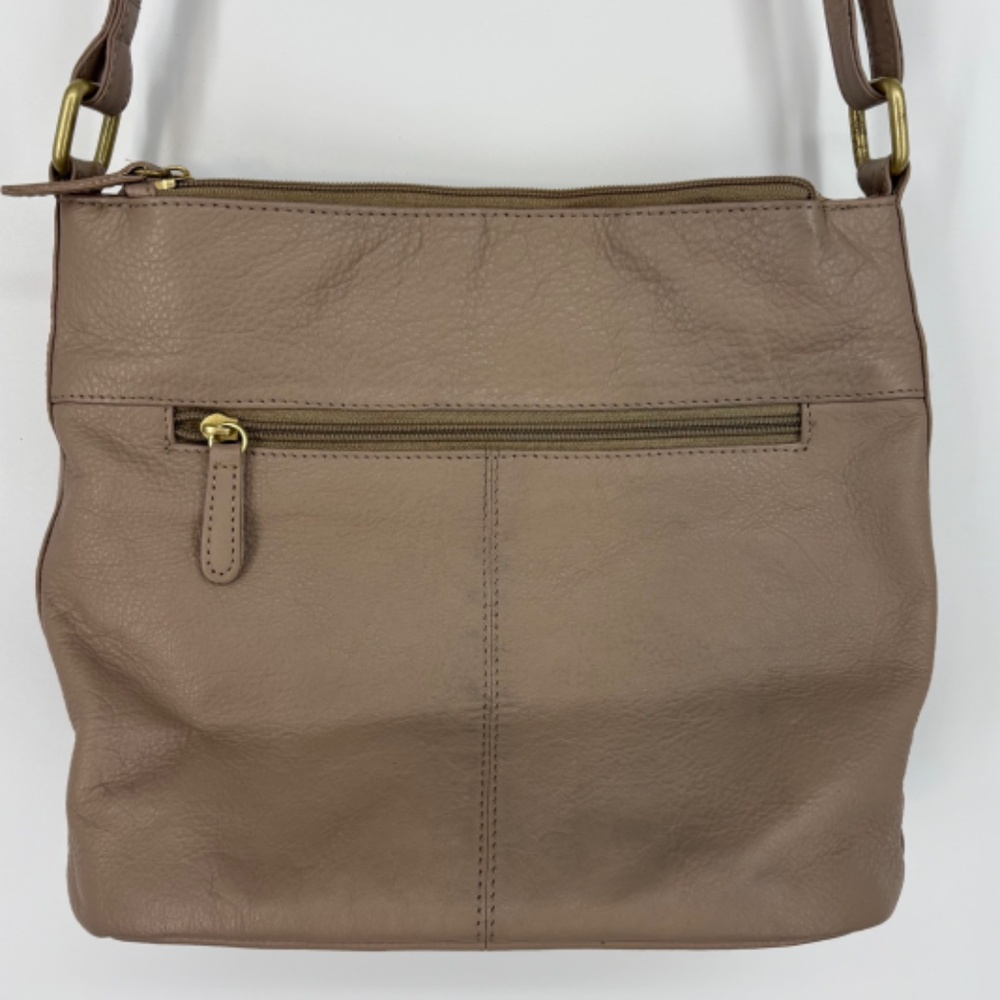 Great American Leatherworks Shoulder Crossbody Bag Taupe Leather Gold Hardware - Picture 9 of 13